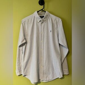 Polo by Ralph Lauren Boy’s White & Navy Checked Button-Down Shirt XL 18-20